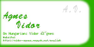 agnes vidor business card